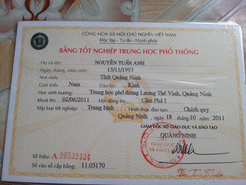 Làm bằng cấp 3 tại Quảng Ninh