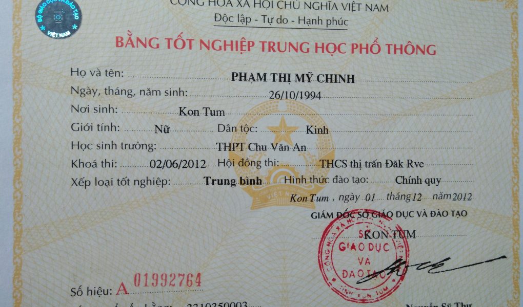 Làm bằng cấp 3 Kon Tum