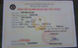 Làm bằng cấp 3 tại Lạng Sơn